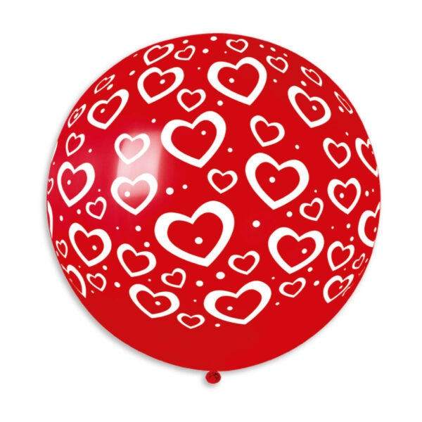 Standard Red Hearts & Dots – 31in