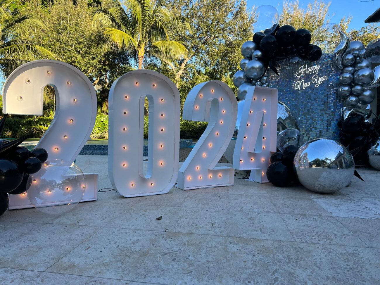 Marquee numbers decor