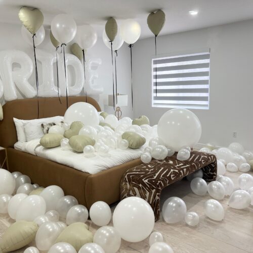Champagne & White Bridal Setup
