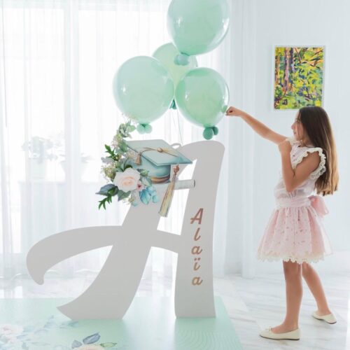 Large Balloon Decoration Set with Letter & Props – 6 ft