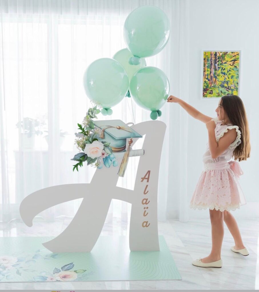 Large Balloon Decoration Set with Letter & Props – 6 ft