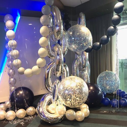 Modern Balloon Decoration with Bubble Balloons & Balloon Garlands